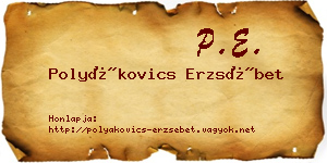Polyákovics Erzsébet névjegykártya